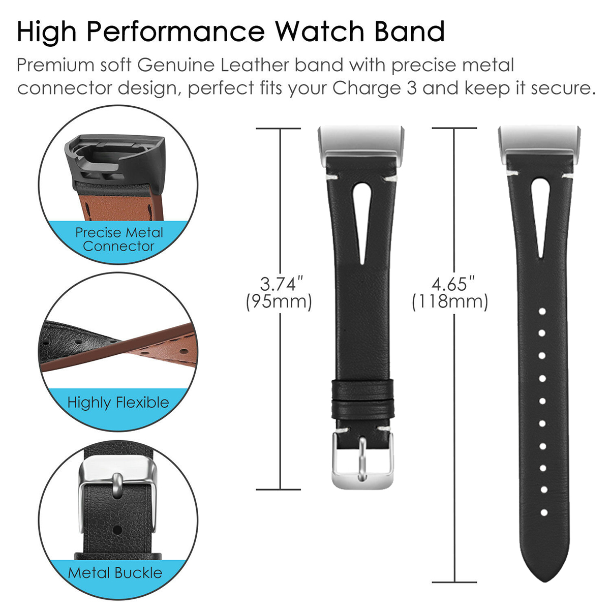 Bakeey18mmGenuineLeatherReplacementWatchBandStrapforFitbitcharge3SmartWatch-1477175-2