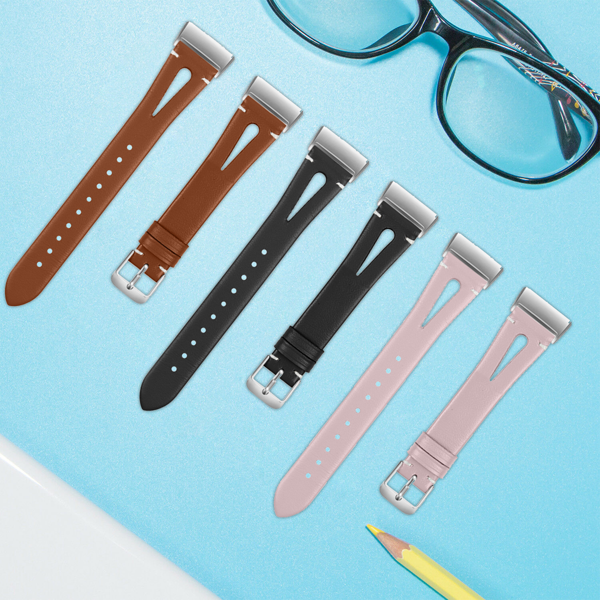 Bakeey18mmGenuineLeatherReplacementWatchBandStrapforFitbitcharge3SmartWatch-1477175-4