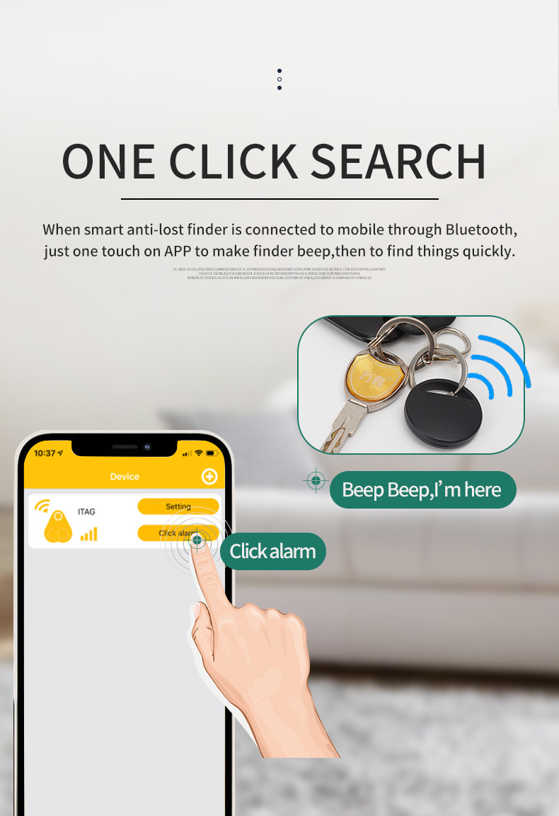 BakeeyF812PCSTwo-WaySearchAnti-LostAlarmSmartTagWirelessbluetoothTrackerChildWalletKeyFinderLocator-1867925-3