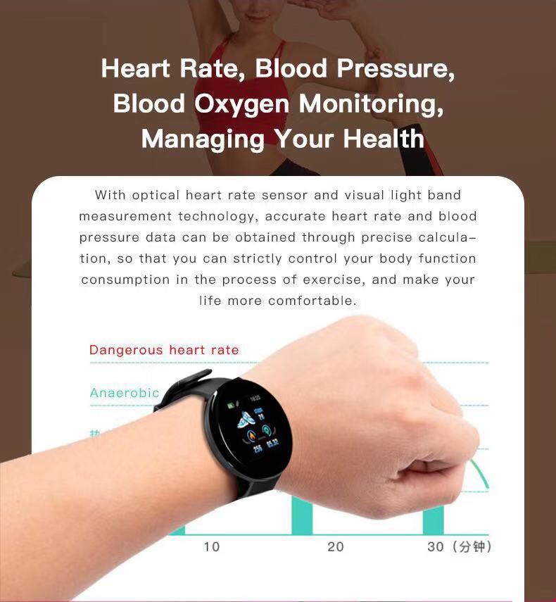 D18S13inchHDScreenHeartRateBloodPressureBloodOxygenMonitorSleepMonitoringMulti-sportModesMusicPlayba-2015002-3