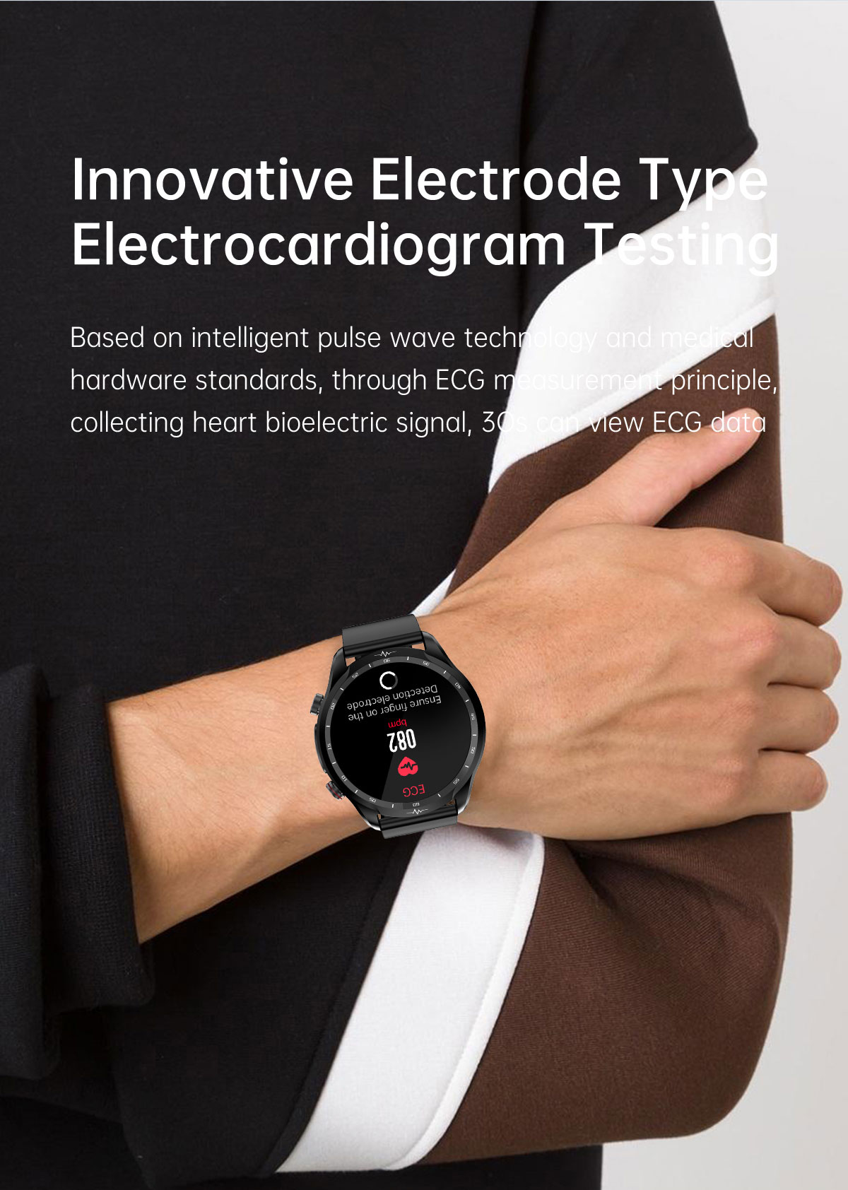 E430139inchHDTouchScreenNon-invasiveBloodSugarECGHealthBloodPressureTemperatureMeasurementSportSmart-1986759-11