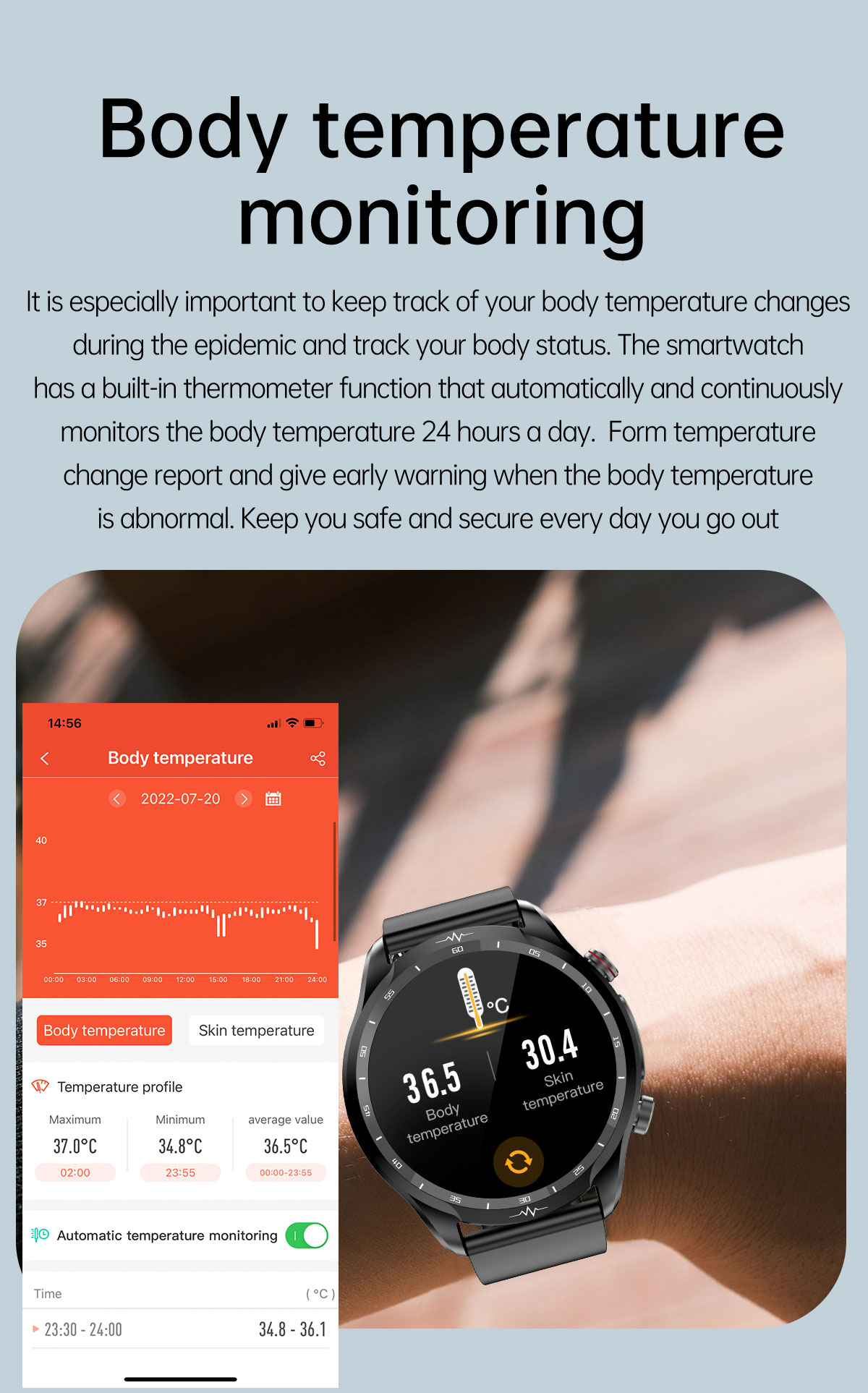 E430139inchHDTouchScreenNon-invasiveBloodSugarECGHealthBloodPressureTemperatureMeasurementSportSmart-1986759-16