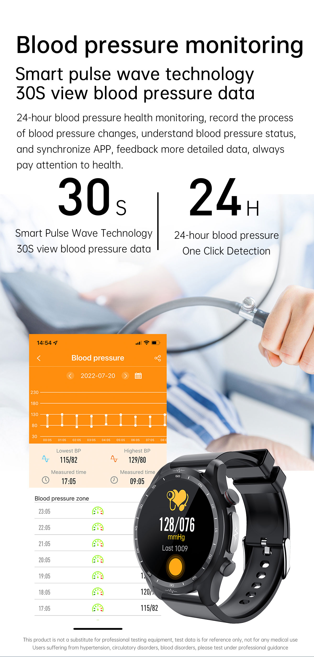 E430139inchHDTouchScreenNon-invasiveBloodSugarECGHealthBloodPressureTemperatureMeasurementSportSmart-1986759-18