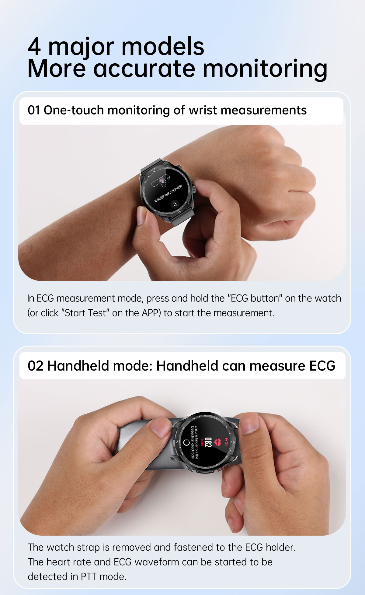 E430139inchHDTouchScreenNon-invasiveBloodSugarECGHealthBloodPressureTemperatureMeasurementSportSmart-1986759-6