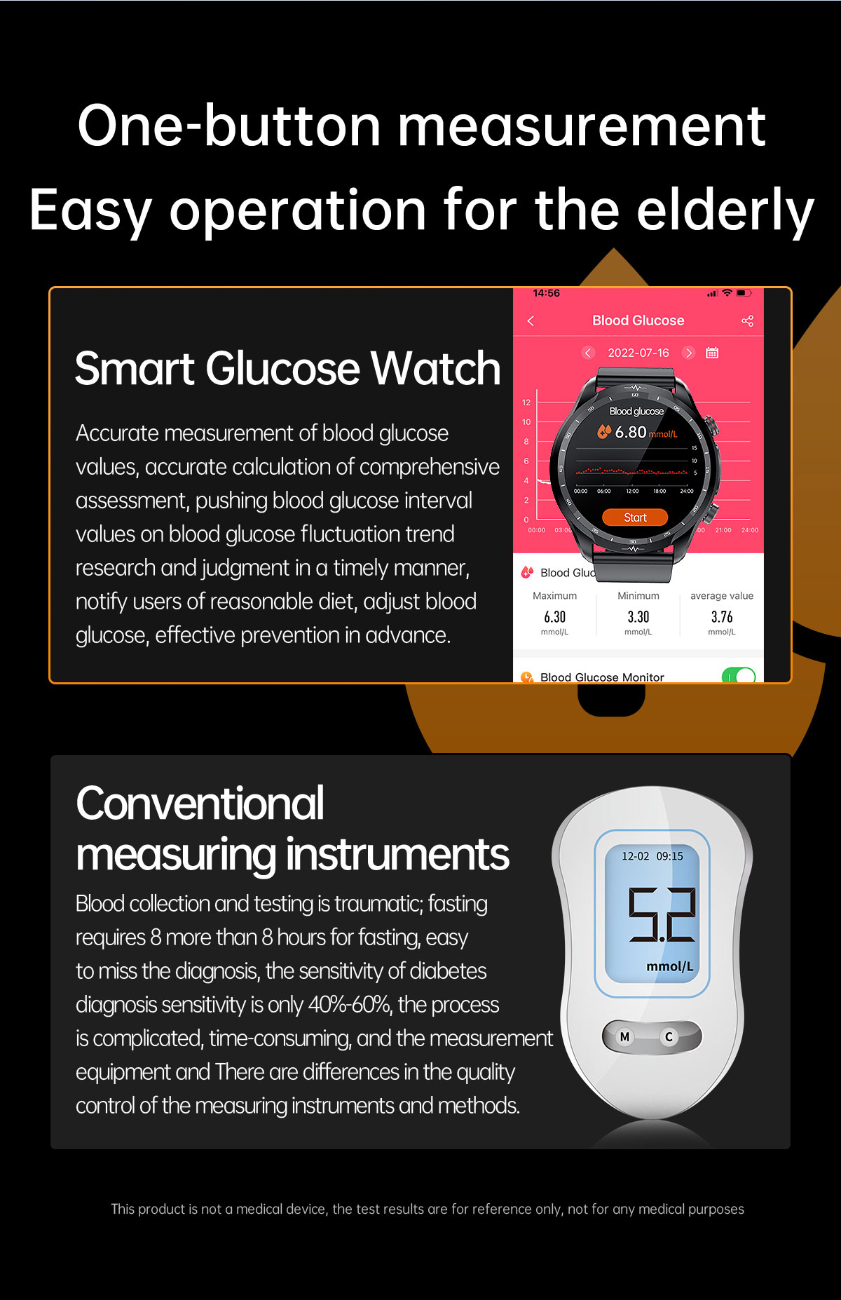 E430139inchHDTouchScreenNon-invasiveBloodSugarECGHealthBloodPressureTemperatureMeasurementSportSmart-1986759-8