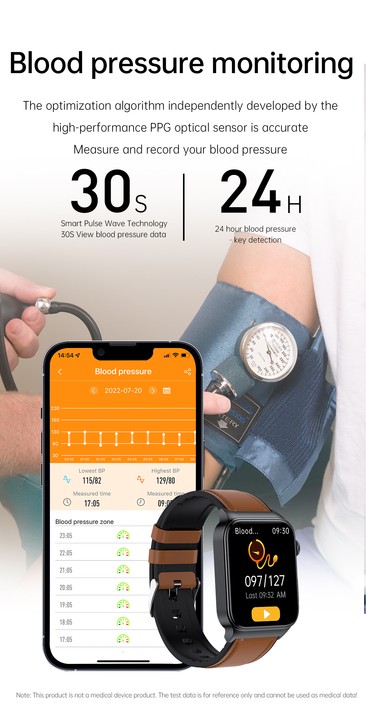 E500183inchHDScreenECGMonitorHeartRateBloodPressureSpO2MonitorFitnessTracker280mAhBatteryBT51IP68Wat-1975552-12