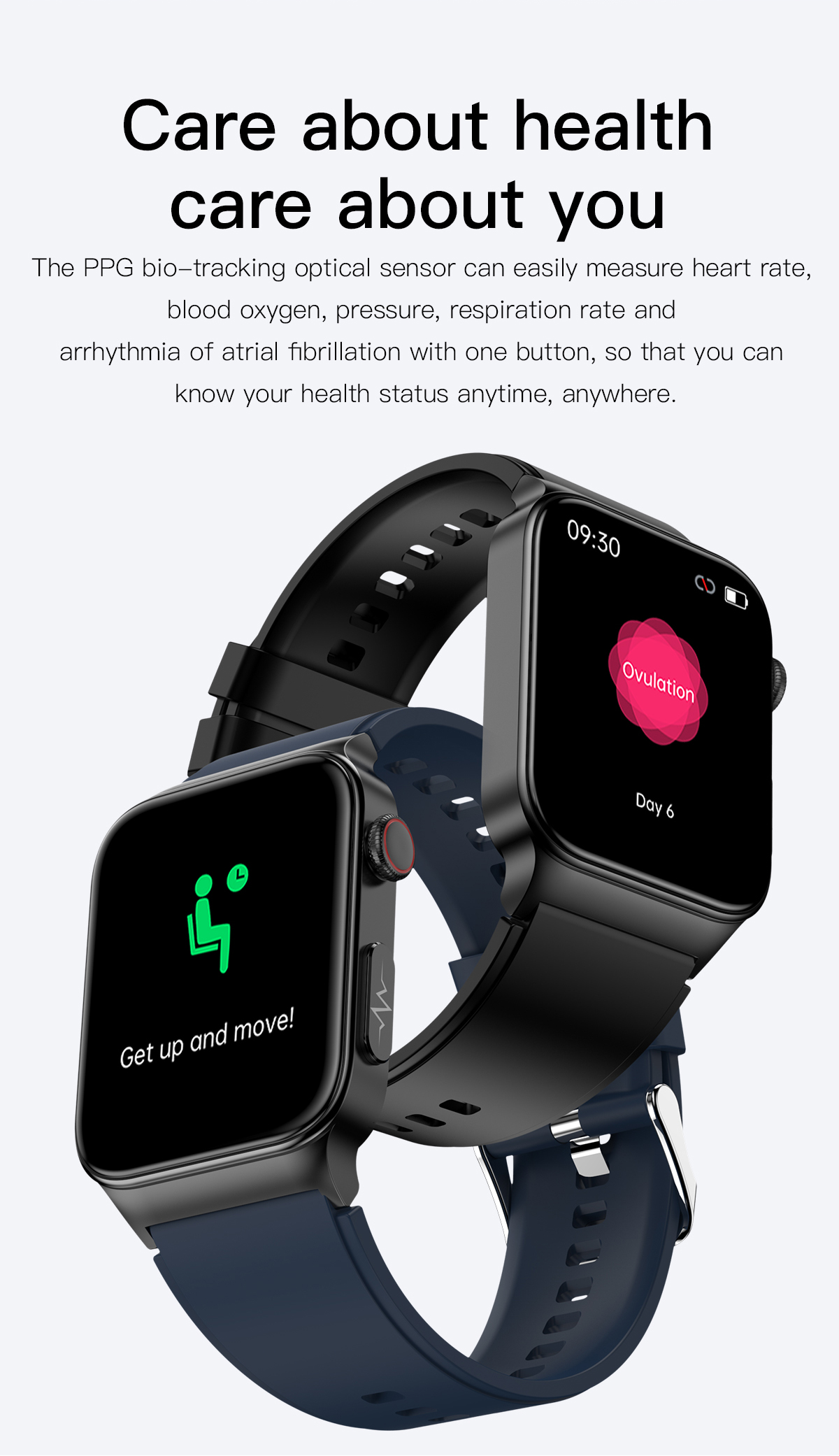 E500183inchHDScreenECGMonitorHeartRateBloodPressureSpO2MonitorFitnessTracker280mAhBatteryBT51IP68Wat-1975552-16