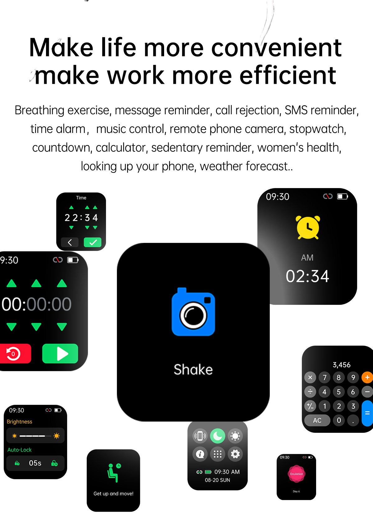 E500183inchHDScreenECGMonitorHeartRateBloodPressureSpO2MonitorFitnessTracker280mAhBatteryBT51IP68Wat-1975552-23