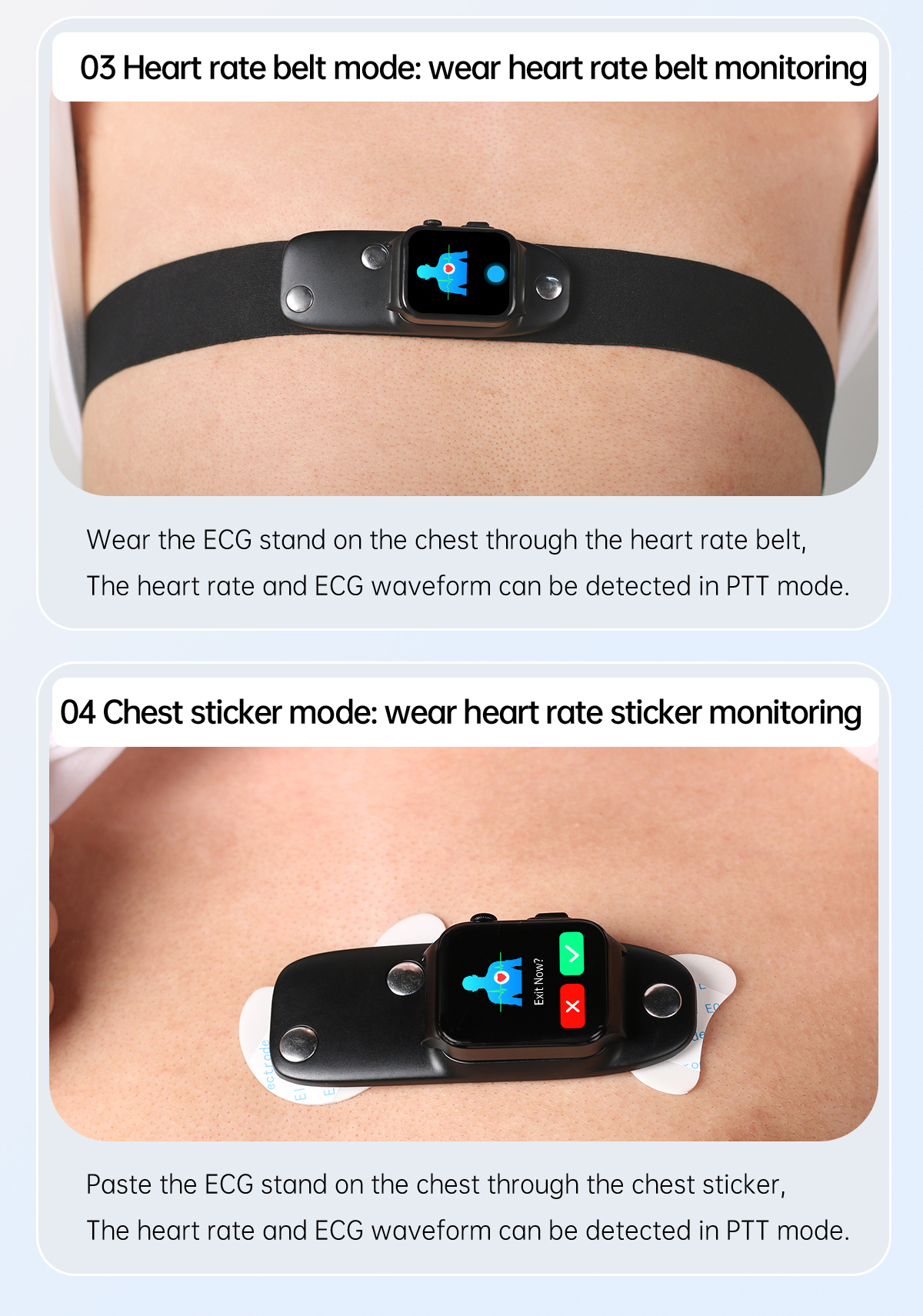E500183inchHDScreenECGMonitorHeartRateBloodPressureSpO2MonitorFitnessTracker280mAhBatteryBT51IP68Wat-1975552-7