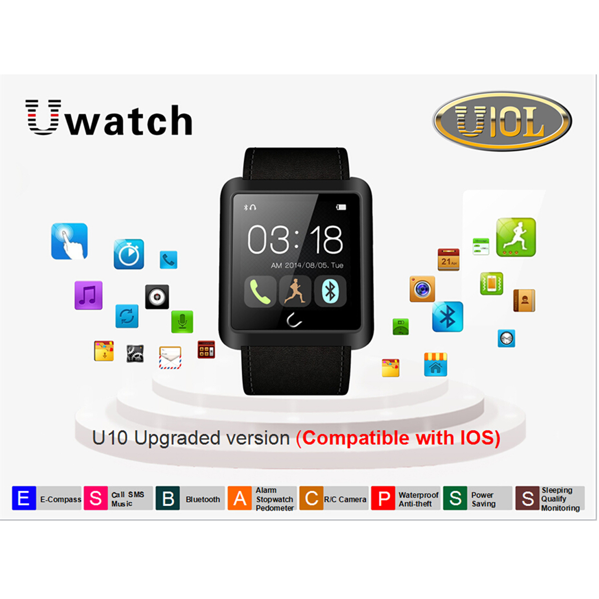 ELEGIANT154inchFullTouchScreenHeartRateSleepCaloriesMonitoringCompassMulti-SportModesNFCAnti-LostFun-1891040-7