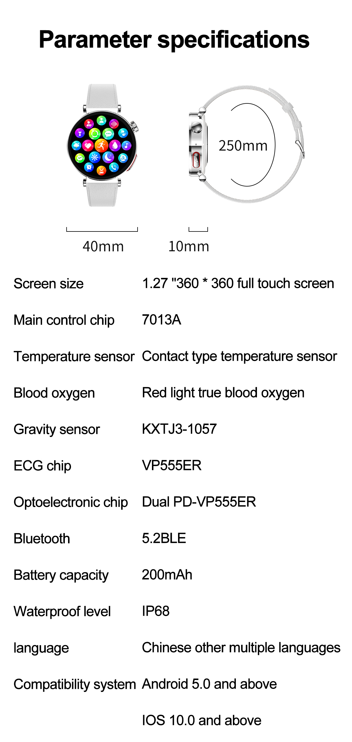 ET490127inchHDScreenECGCollectionNon-invasiveBloodGlucoseUricAcidLipidBMIHRVFunctionAIMedicalDiagnos-2007668-30