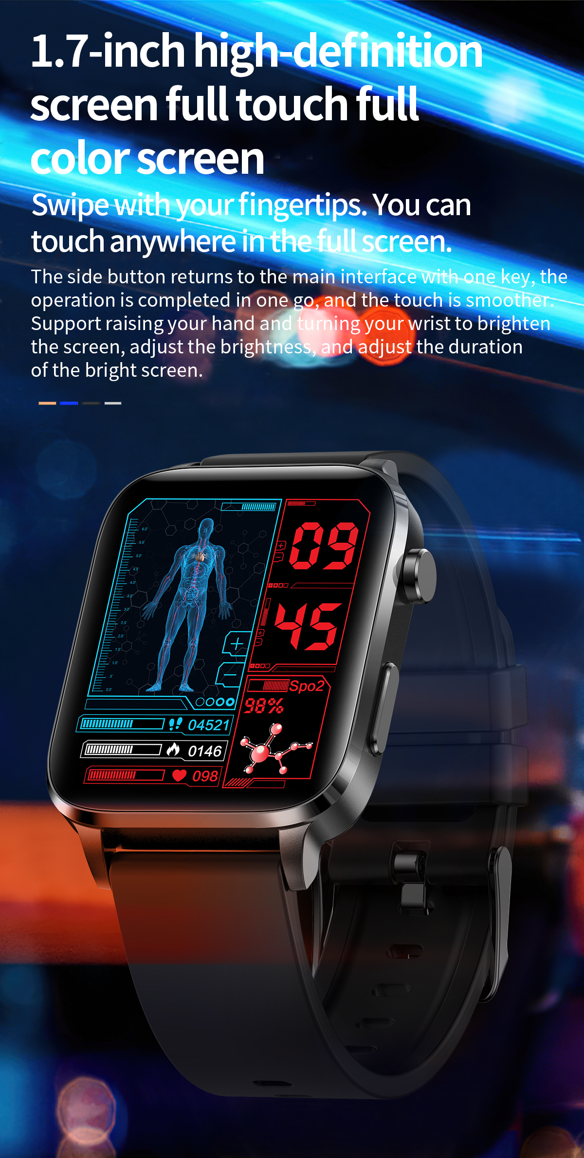 F10017inchHDScreenDualProbeLaserTherapyBodyTemperatureMeasurementHeartRateBloodPressureSpO2MonitorFi-1968453-3
