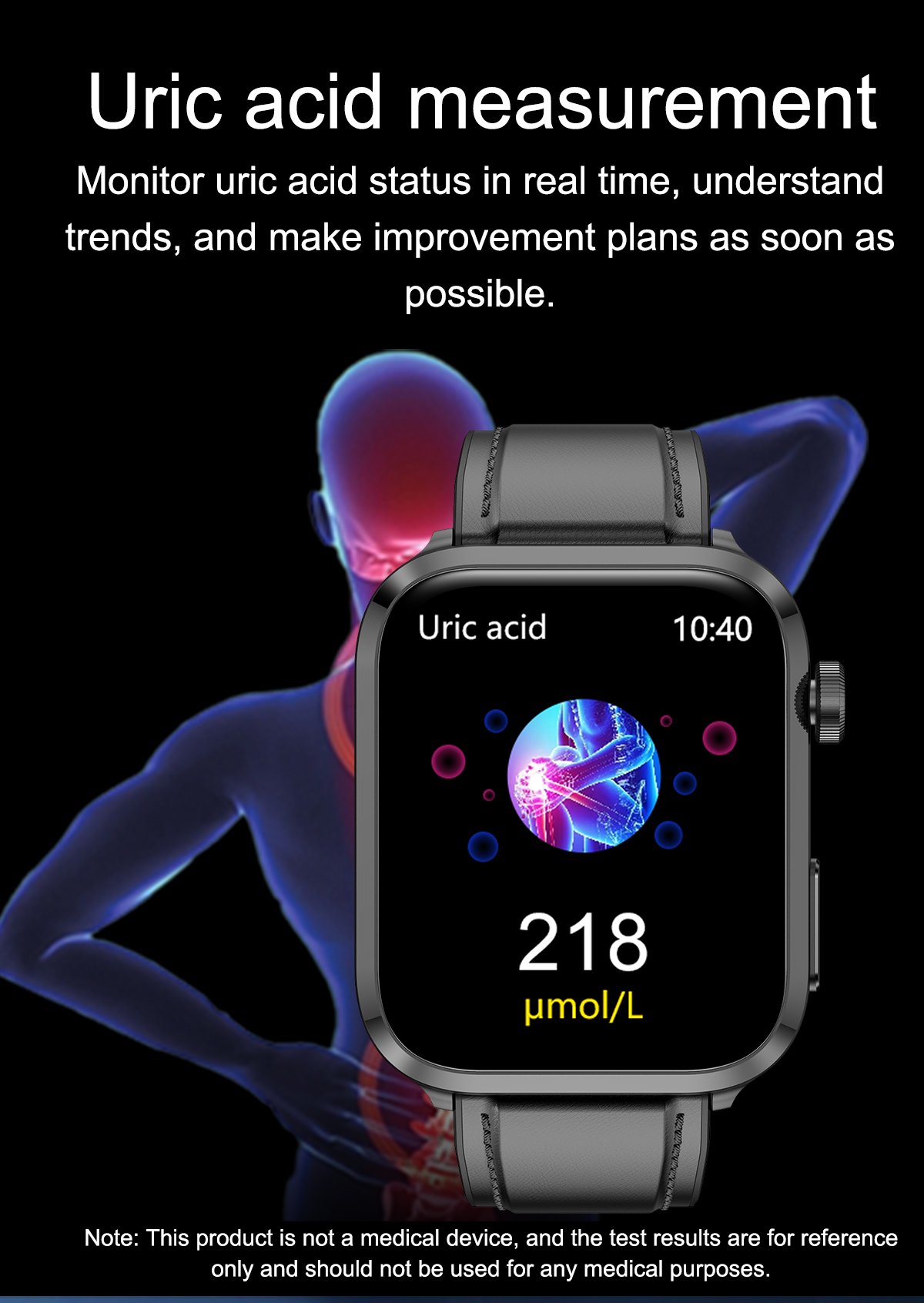 F220191inchHDScreenLaserTherapyBloodSugarUircAcidLipidMonitoringHealthbluetoothCallMulti-sportModesM-2001843-8