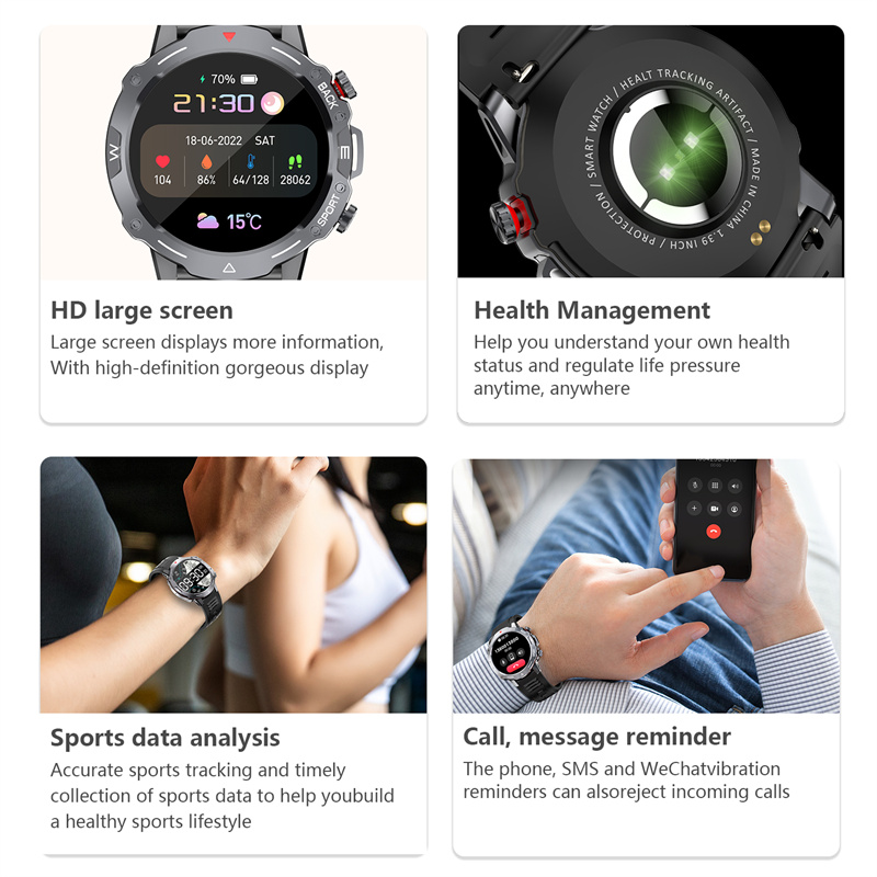 G102139inchHDScreenbluetoothCallHeartRateBloodPressureSpO2MonitorSleepMonitoringMulti-sportModesMusi-2003837-2