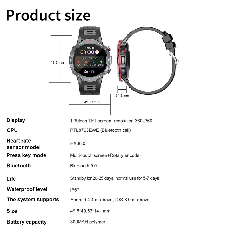 G102139inchHDScreenbluetoothCallHeartRateBloodPressureSpO2MonitorSleepMonitoringMulti-sportModesMusi-2003837-11