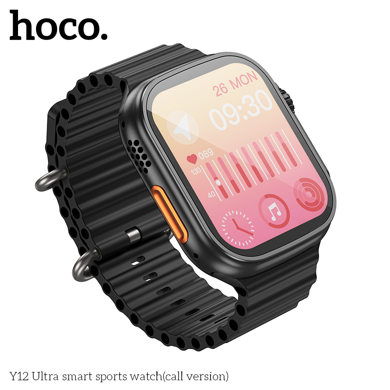 HOCOY12Ultra196inchHDScreenbluetoothCallHeartRateBloodOxygenMonitorIP67WaterproofMulti-sportModesSma-1979593-4