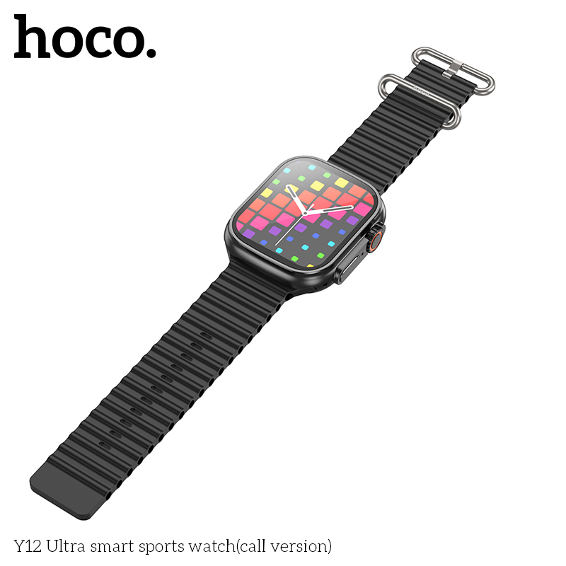 HOCOY12Ultra196inchHDScreenbluetoothCallHeartRateBloodOxygenMonitorIP67WaterproofMulti-sportModesSma-1979593-6