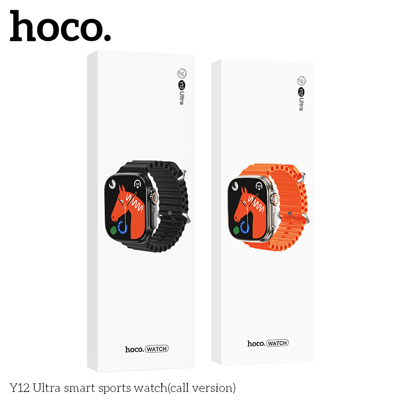 HOCOY12Ultra196inchHDScreenbluetoothCallHeartRateBloodOxygenMonitorIP67WaterproofMulti-sportModesSma-1979593-10