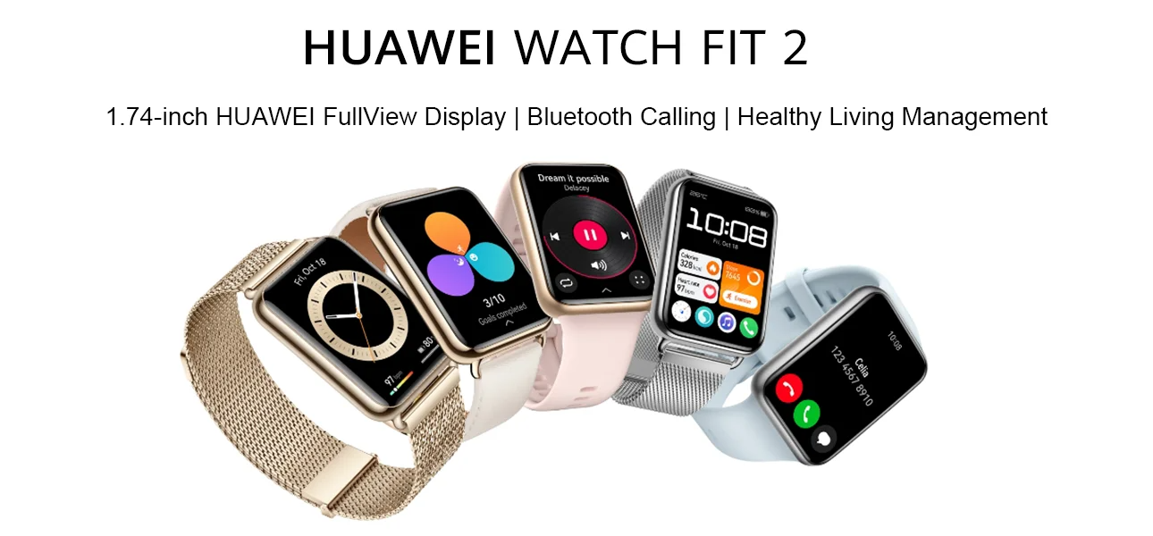 HUAWEIWATCHFIT2Watch174inchAMOLEDDisplaybluetoothCallingDisplayHeartRateBloodPressureMonitorMonitori-2015128-2