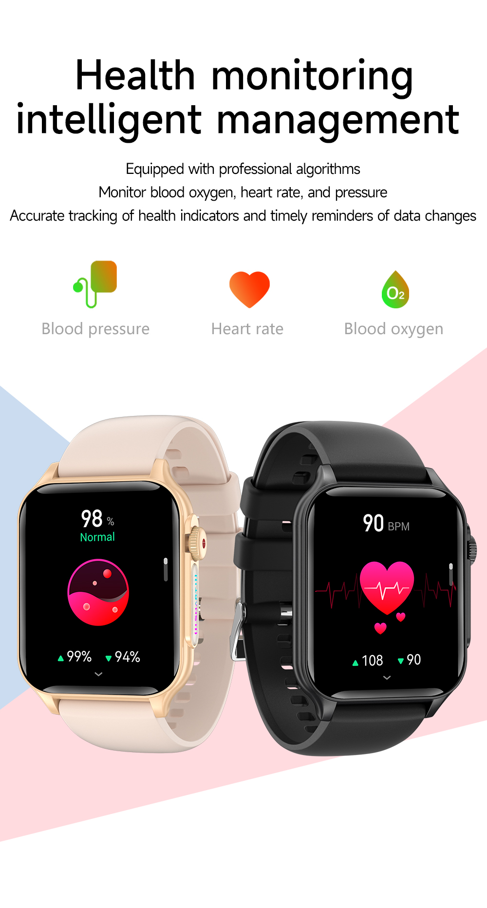 P6196inchHDScreenRGBbluetoothCallHeartRateBloodPressureBloodOxygenMonitorSleepMonitoringMulti-sportM-2015169-11