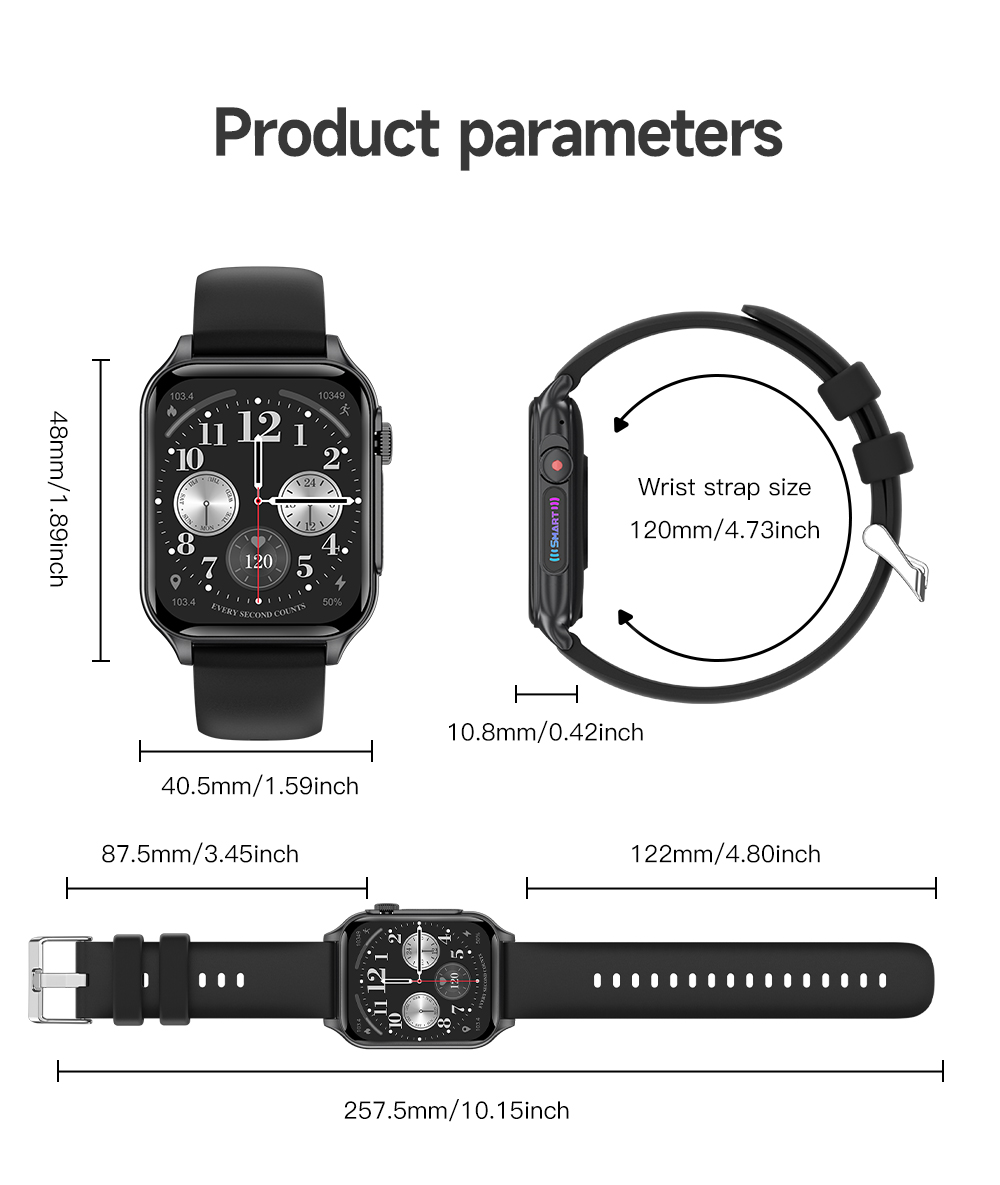 P6196inchHDScreenRGBbluetoothCallHeartRateBloodPressureBloodOxygenMonitorSleepMonitoringMulti-sportM-2015169-14