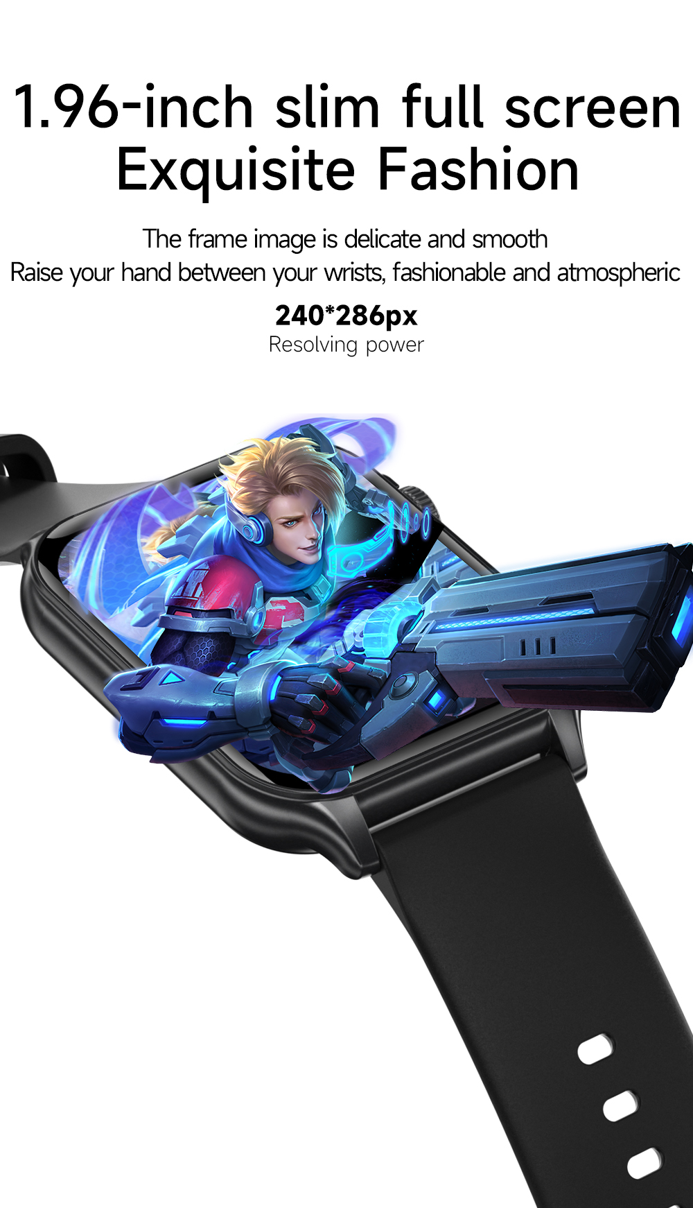 P6196inchHDScreenRGBbluetoothCallHeartRateBloodPressureBloodOxygenMonitorSleepMonitoringMulti-sportM-2015169-5
