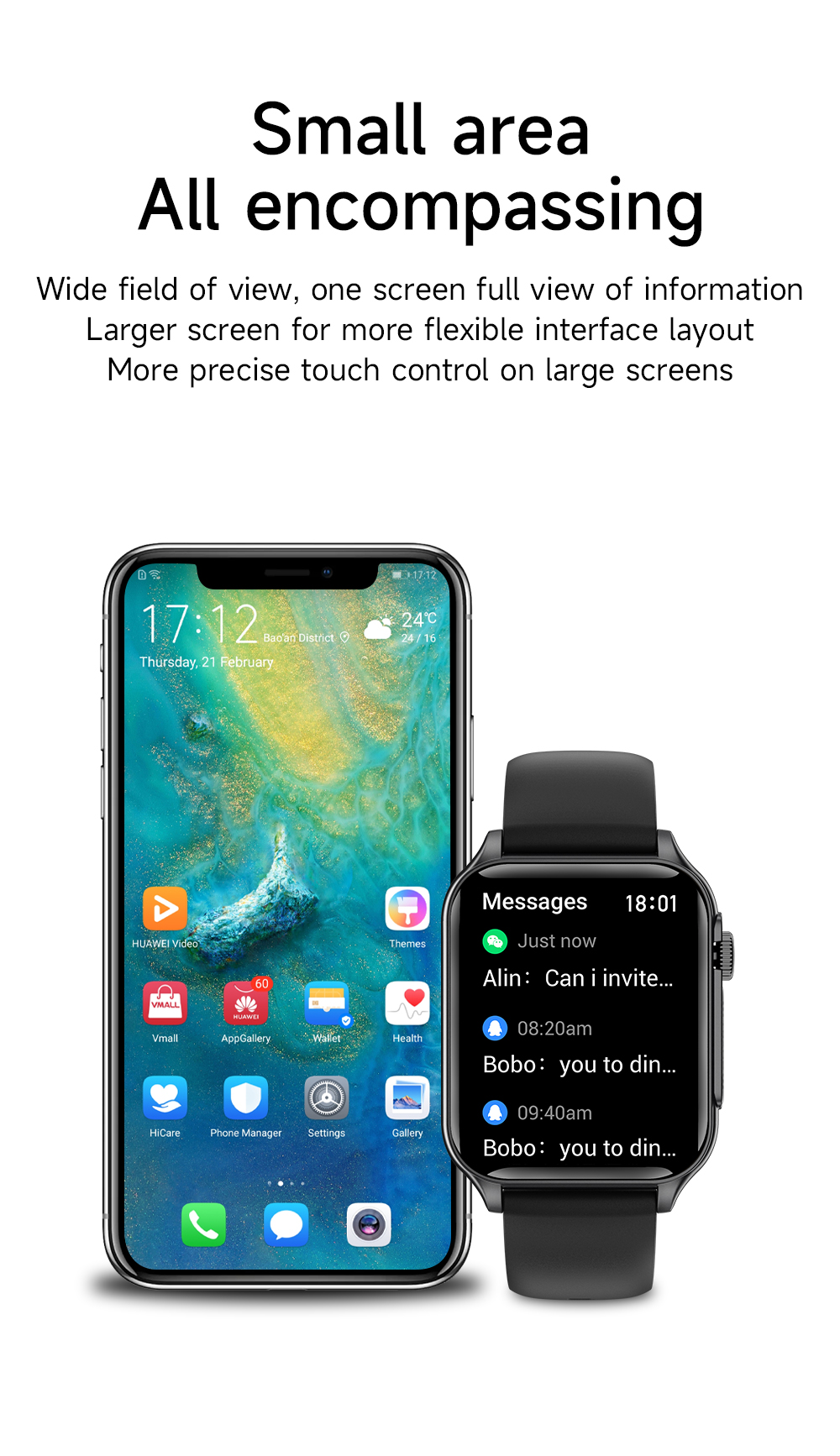 P6196inchHDScreenRGBbluetoothCallHeartRateBloodPressureBloodOxygenMonitorSleepMonitoringMulti-sportM-2015169-6
