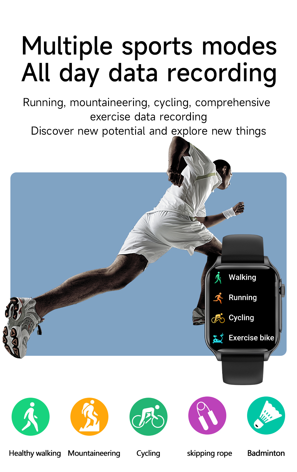 P6196inchHDScreenRGBbluetoothCallHeartRateBloodPressureBloodOxygenMonitorSleepMonitoringMulti-sportM-2015169-10