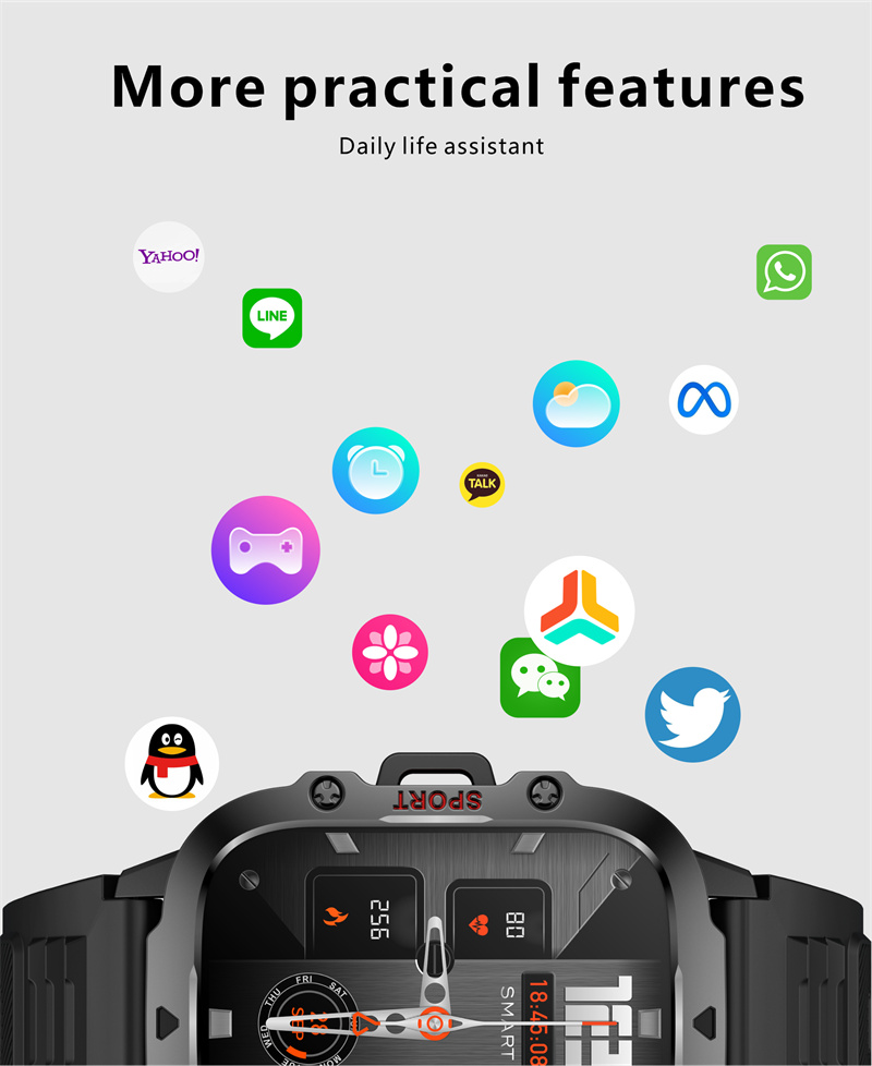 QX11196inchHDScreenbluetoothCallHeartRateBloodPressureSpO2MonitorBreathTrainingSOSSleepMonitoringMul-2008513-17