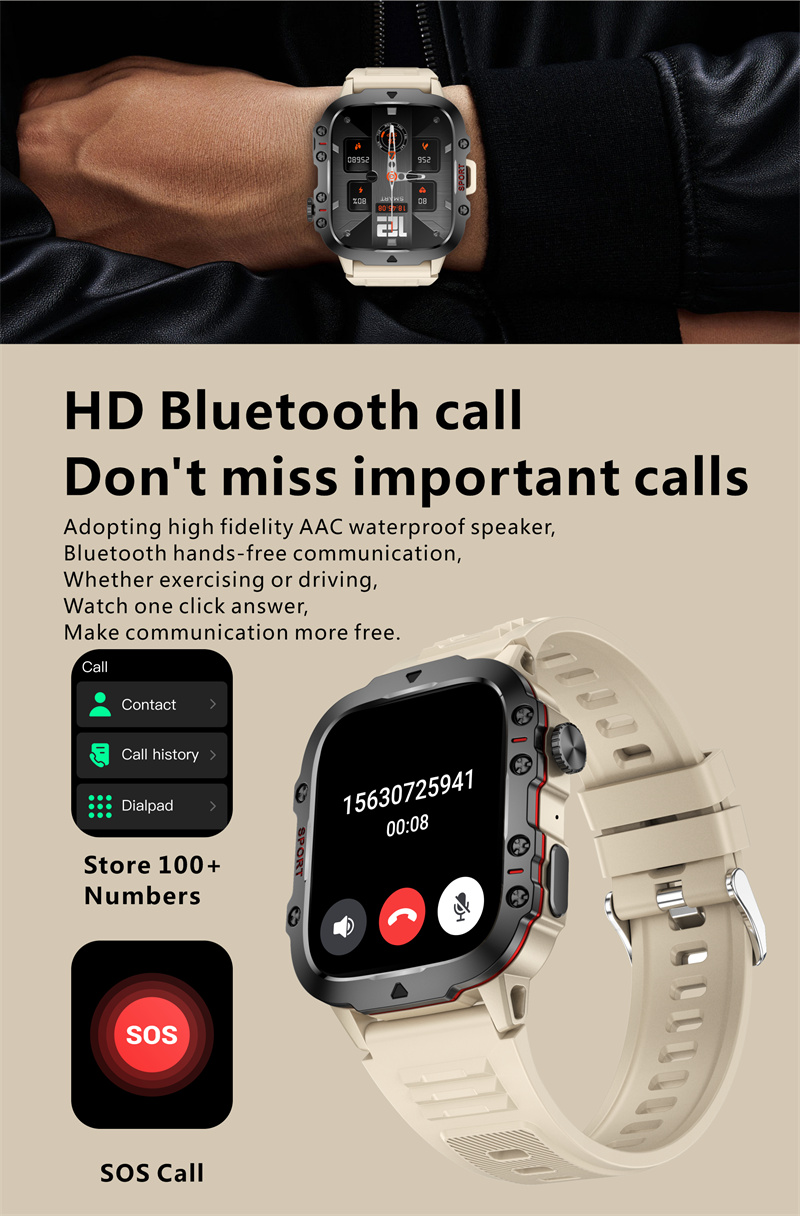 QX11196inchHDScreenbluetoothCallHeartRateBloodPressureSpO2MonitorBreathTrainingSOSSleepMonitoringMul-2008513-5