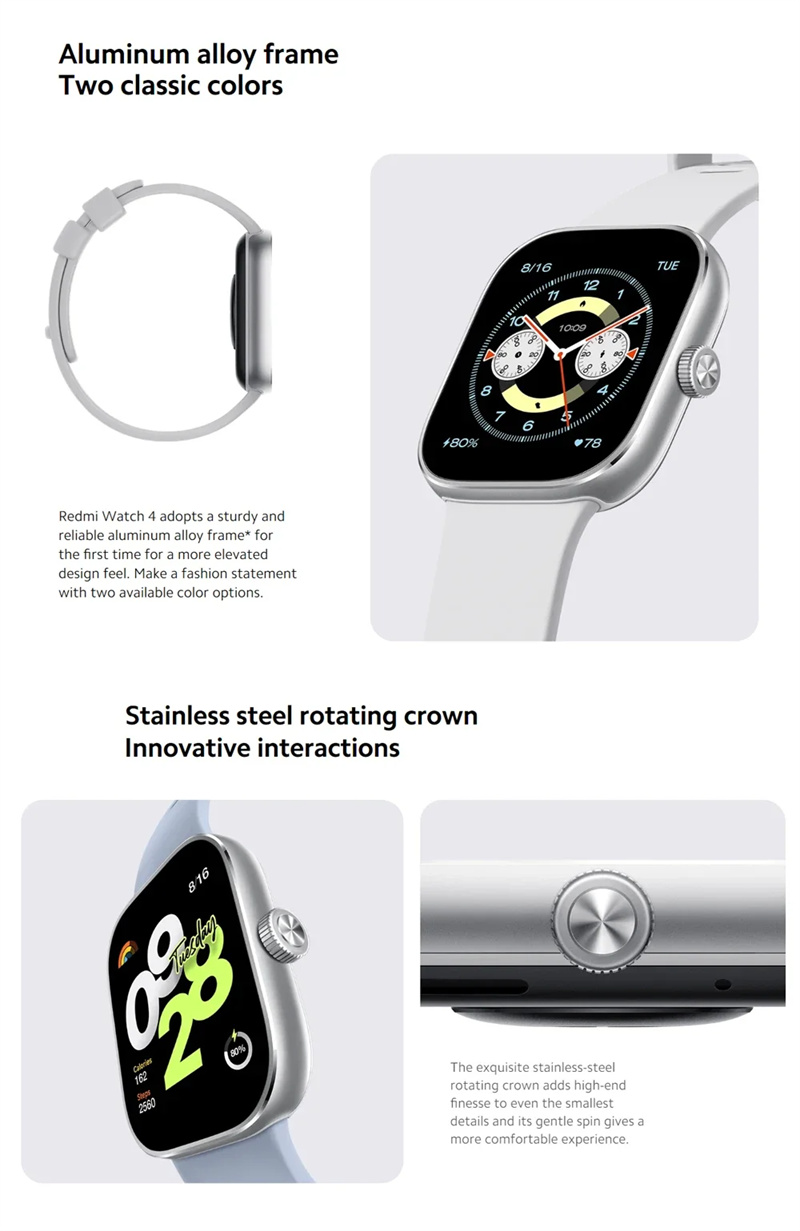 RedmiWatch4197inchAMOLEDDisplayMIHyperOSInteractionbluetoothCallHeartRateBloodOxygenMonitorWomensHea-2015154-4