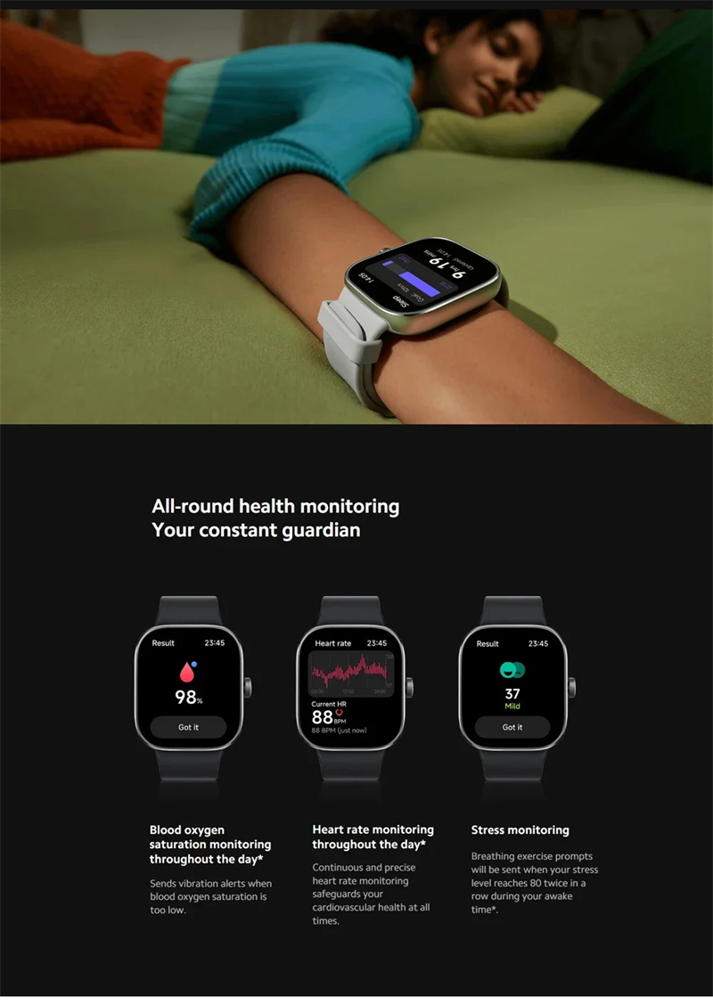 RedmiWatch4197inchAMOLEDDisplayMIHyperOSInteractionbluetoothCallHeartRateBloodOxygenMonitorWomensHea-2015154-9