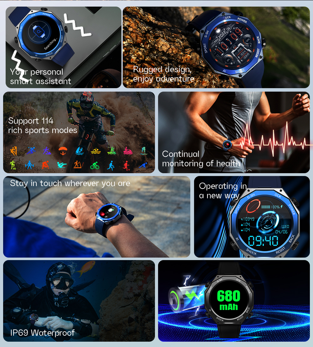 RogbidTankM15ATMWaterproofSwimmingHifiBluetoothCallHeartRateBloodPressureSpO2MonitorFitnessBT53Smart-2004652-2
