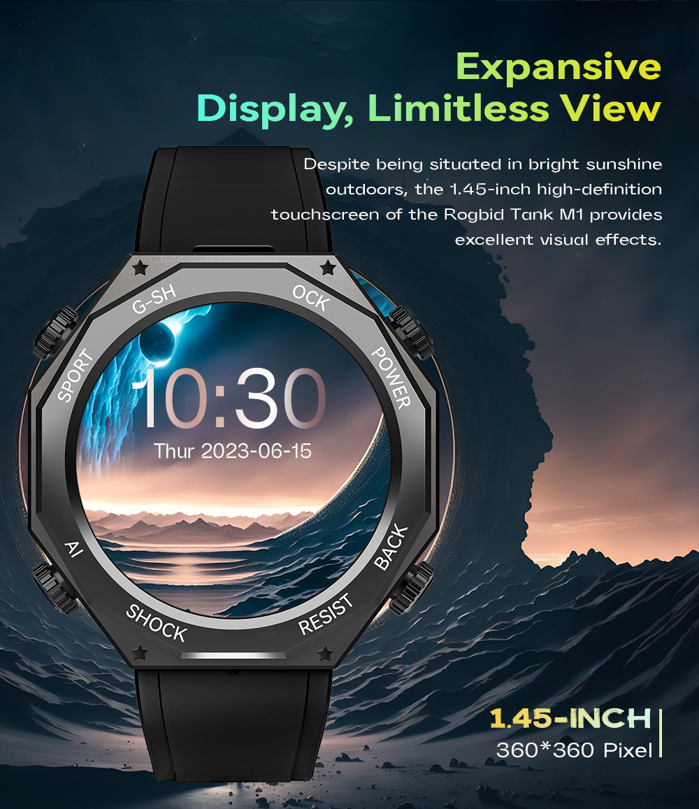 RogbidTankM15ATMWaterproofSwimmingHifiBluetoothCallHeartRateBloodPressureSpO2MonitorFitnessBT53Smart-2004652-3