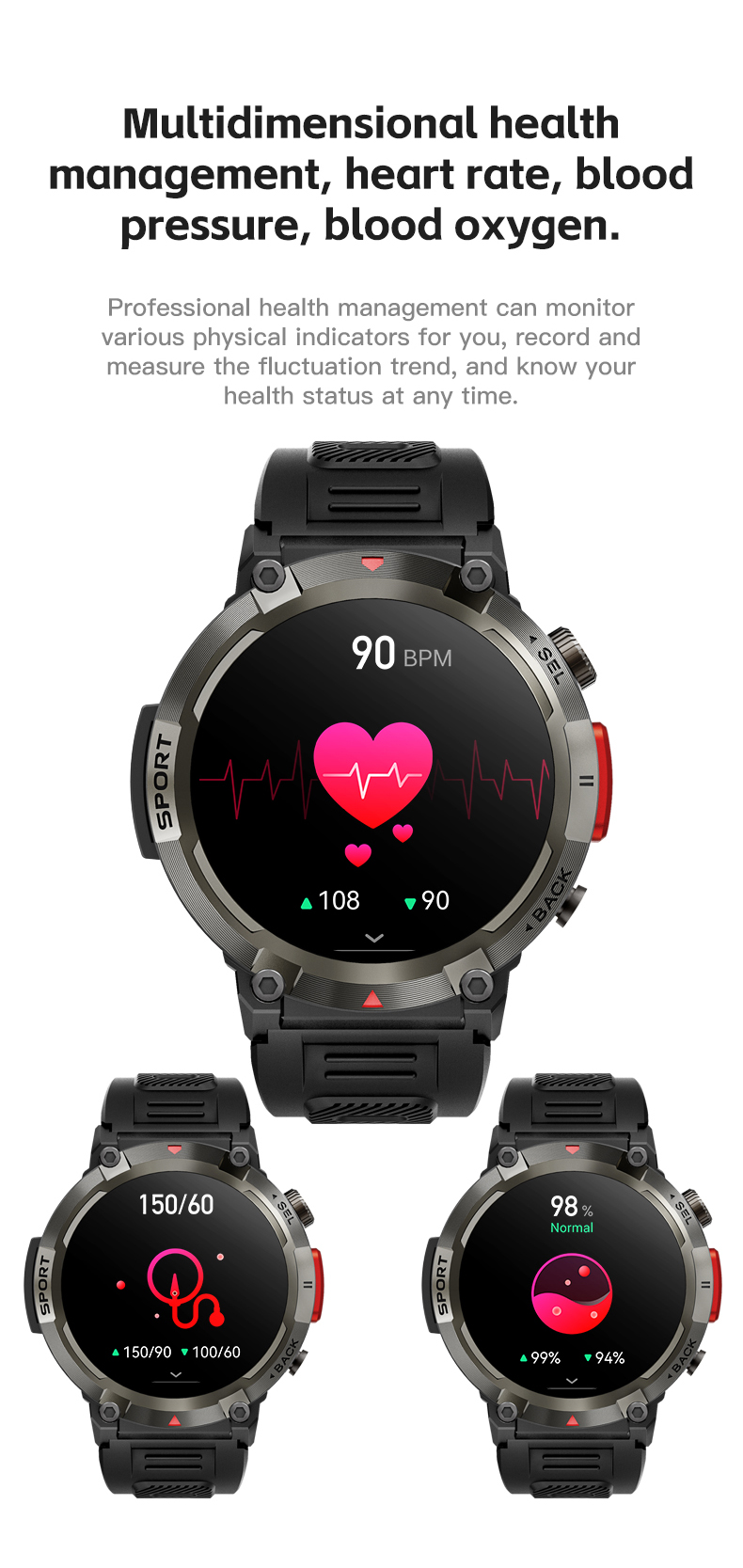 S100-T145inchHDScreenBuilt-inFlashlightbluetoothCallHeartRateBloodPressureBloodOxygenMonitorBreathin-2013581-8