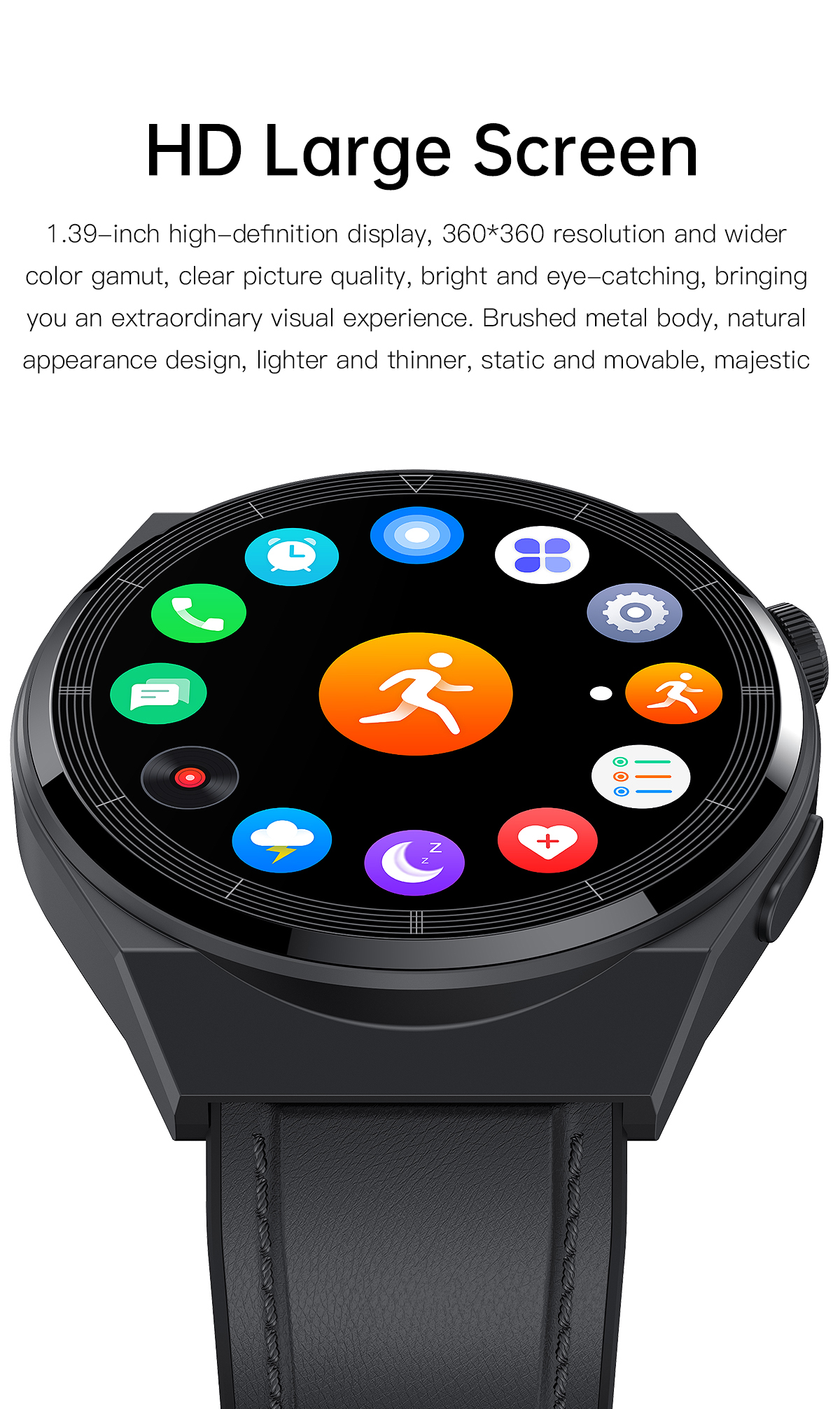 T88132inch360360pxHDScreenbluetoothCallingHeartRateBloodPressureSpO2MonitorSportFitnessIP67Waterproo-1975800-3