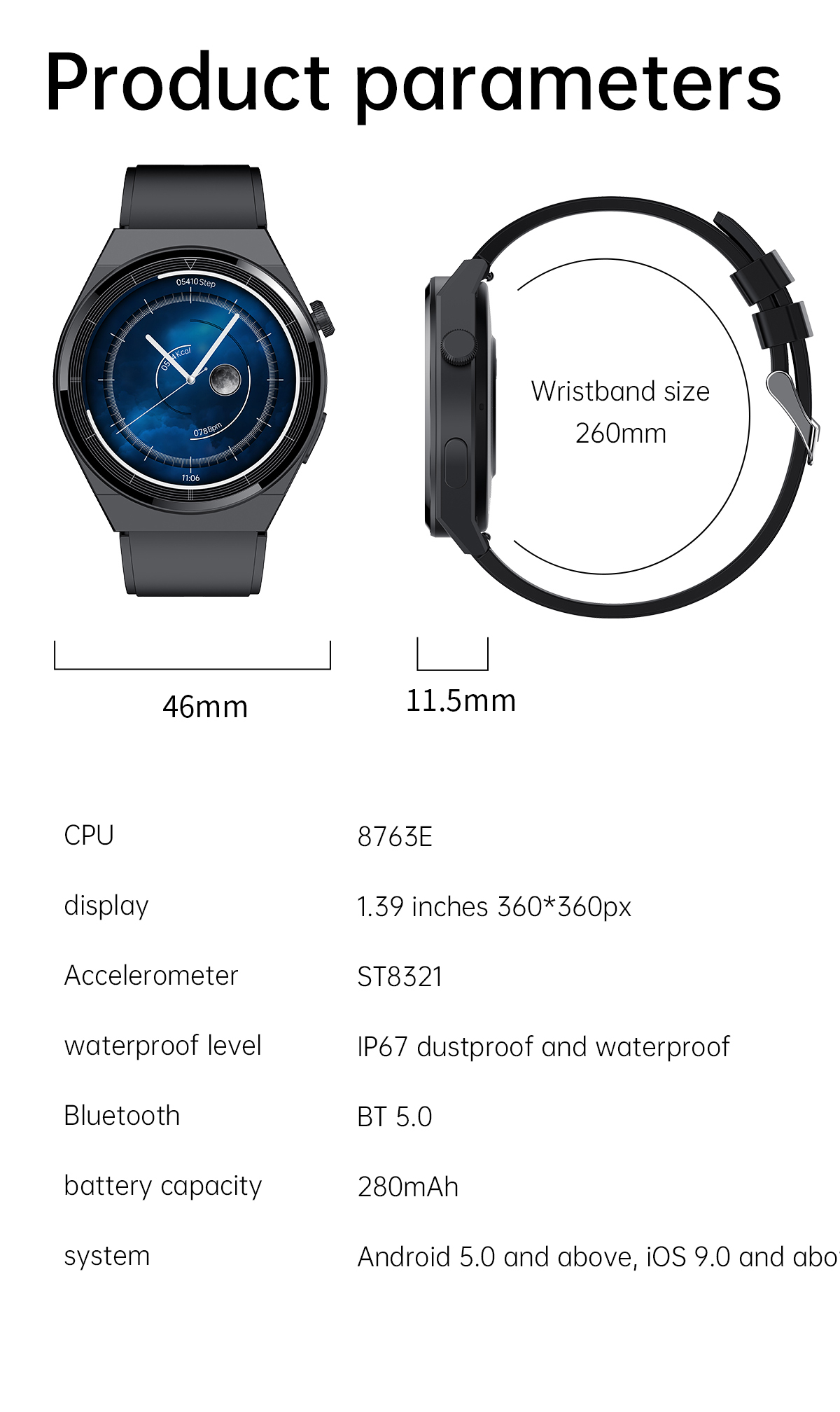 T88132inch360360pxHDScreenbluetoothCallingHeartRateBloodPressureSpO2MonitorSportFitnessIP67Waterproo-1975800-24