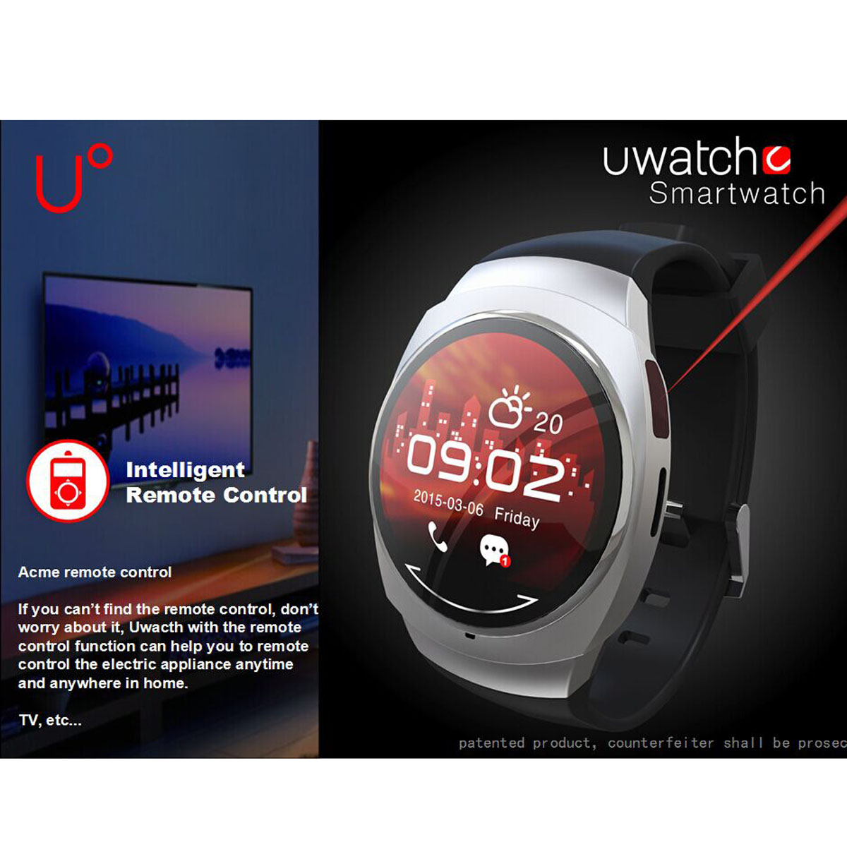 U0124inchHDDisplayScreenMusicPlayerMessageReminderIntelligentRemoteControlNFCSmartWatch-987454-4