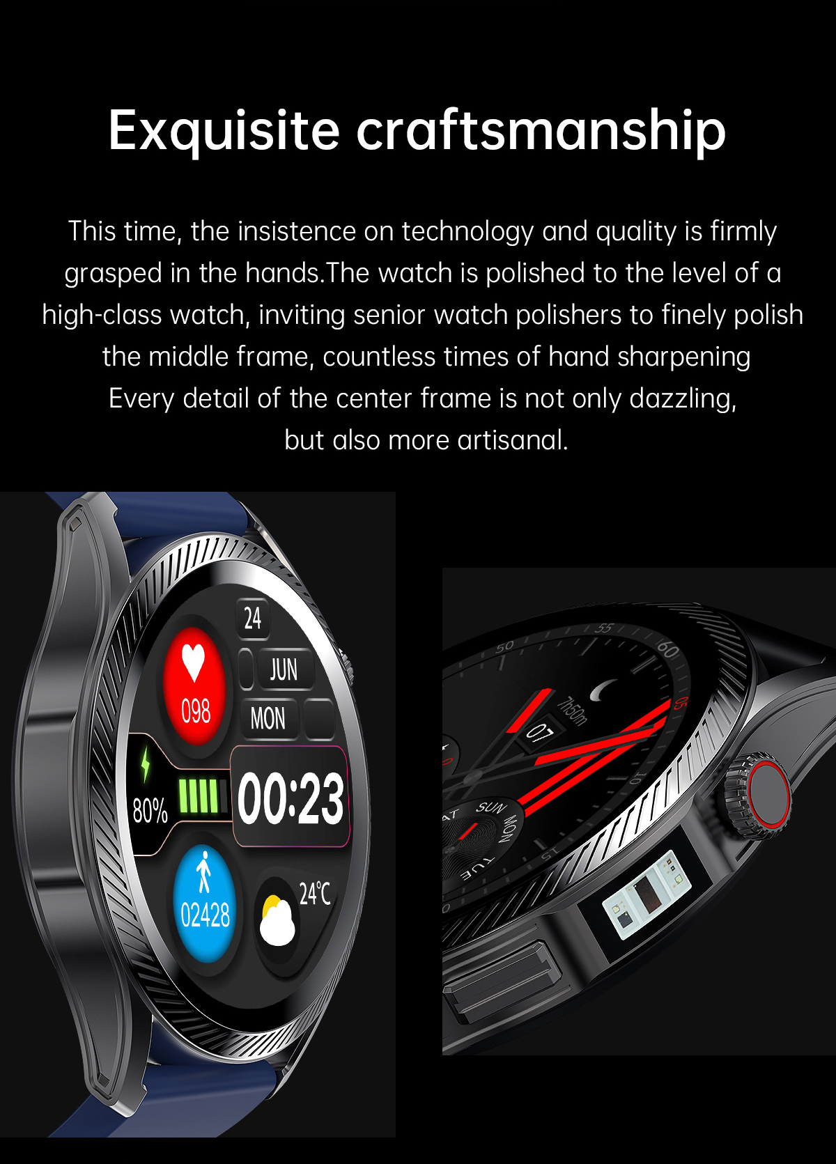 X5139inch360360HDScreenBodyTemperatureMeasurementHeartRateBloodPressureSpO2MonitorFitnessTracker280m-1976096-15