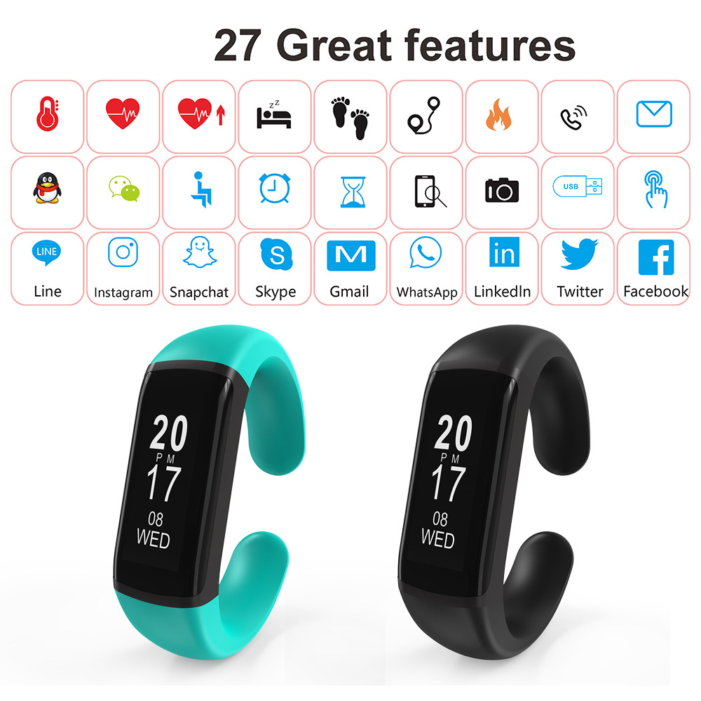 XANESL55S087TouchScreenWaterproofSmartBraceletBloodPressureFitnessWatchmiband-1349456-2