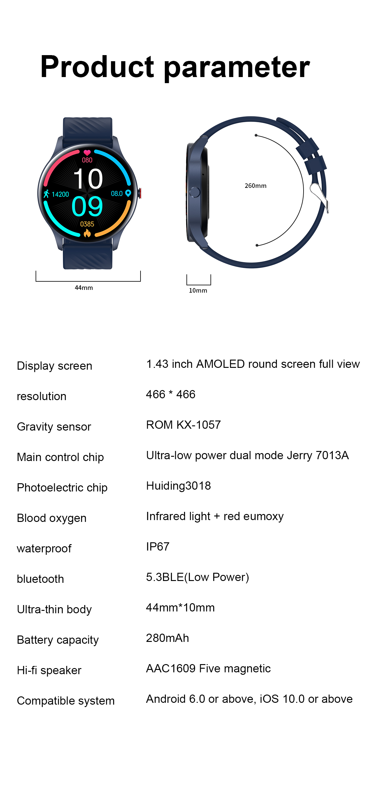 YK02143inchHDScreenbluetoothCallNon-invasiveBloodGlucoseMeasurementHRVMettoFunctionHeartRateBloodPre-2004571-22