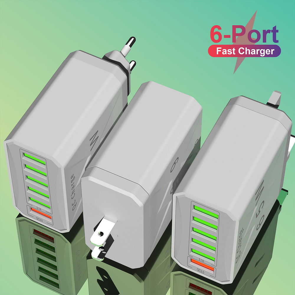 65W6-PortUSBCharger31AUSB-A5QC30FastChargingWallChargerAdapterEUPlugUSPlugforiPhone12131414ProforHua-1993322-2