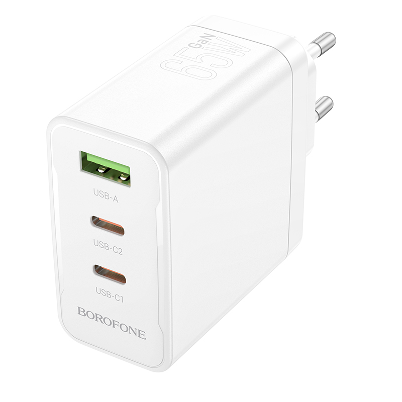 BOROFONEBN12PD65W3-PortUSBPDChargerUSB-A2USB-CPDQC30FastChargingWallChargerAdapterEUPlugforiPhone151-2003985-4