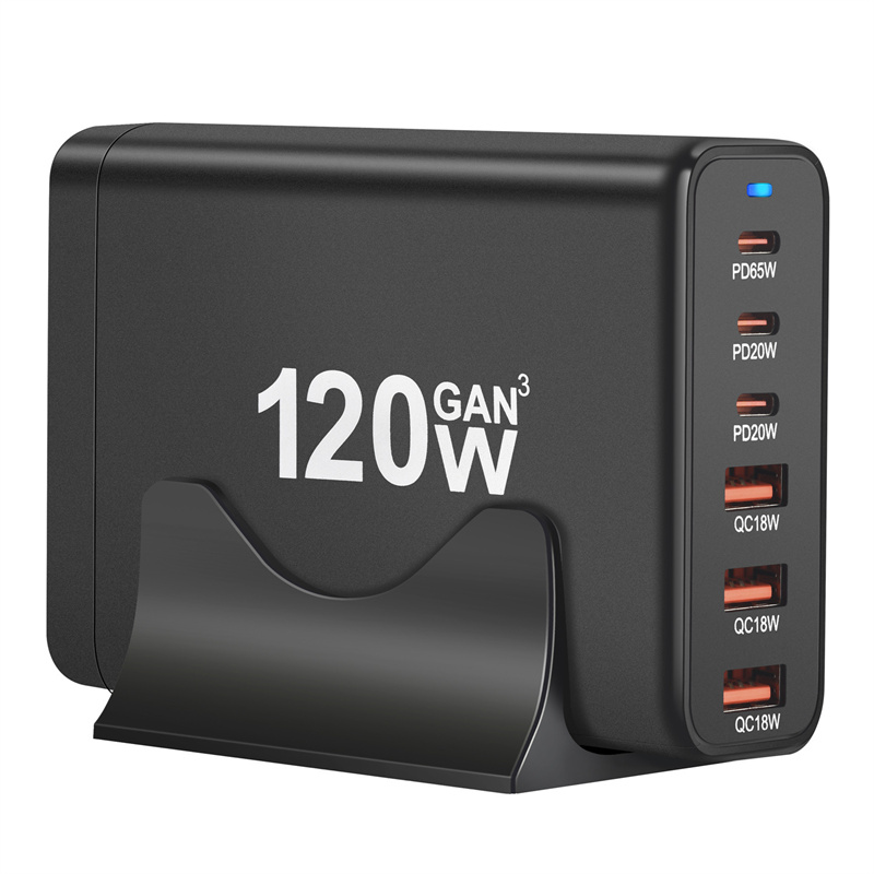 GaNTech120W6-PortUSBPDCharger3USB-A3USB-CFastChargingDesktopChargingStationEUPlugforiPhone151413forH-2013154-1