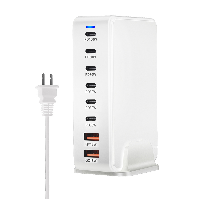 GaNTechBakeey286W8-PortUSBPDCharger2USB-A6USB-CPDQCFastChargingDesktopChargingStationEUPlugUSPlugfor-2015216-3