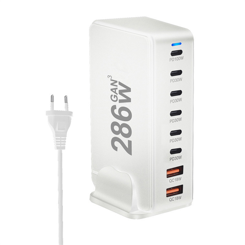 GaNTechBakeey286W8-PortUSBPDCharger2USB-A6USB-CPDQCFastChargingDesktopChargingStationEUPlugUSPlugfor-2015216-4