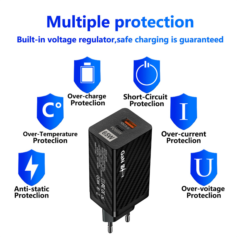 GaNTechUSLIONPD65W2-PortUSBPDChargerUSB-CUSB-APDQC30FastChargingWallChargerAdapterEUPlugforiPhone151-2005579-1