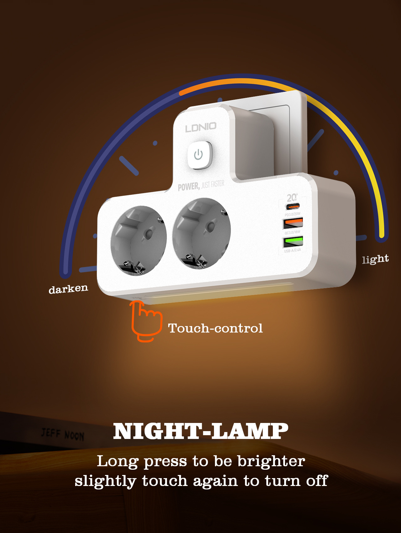 LDNIOSE233720W5-PortUSBPDChargerwith2EUOutputs2USB-AUSB-CPDQC30FastChargingWallChargerAdapterEUPlugf-2006862-2