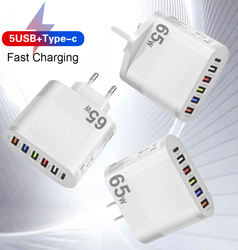 LYK-88165W6-PortUSBCharger5USB-AType-CastChargingWallChargerAdapterEUPlugUSPlugforiPhone12131414Prof-1994948-1