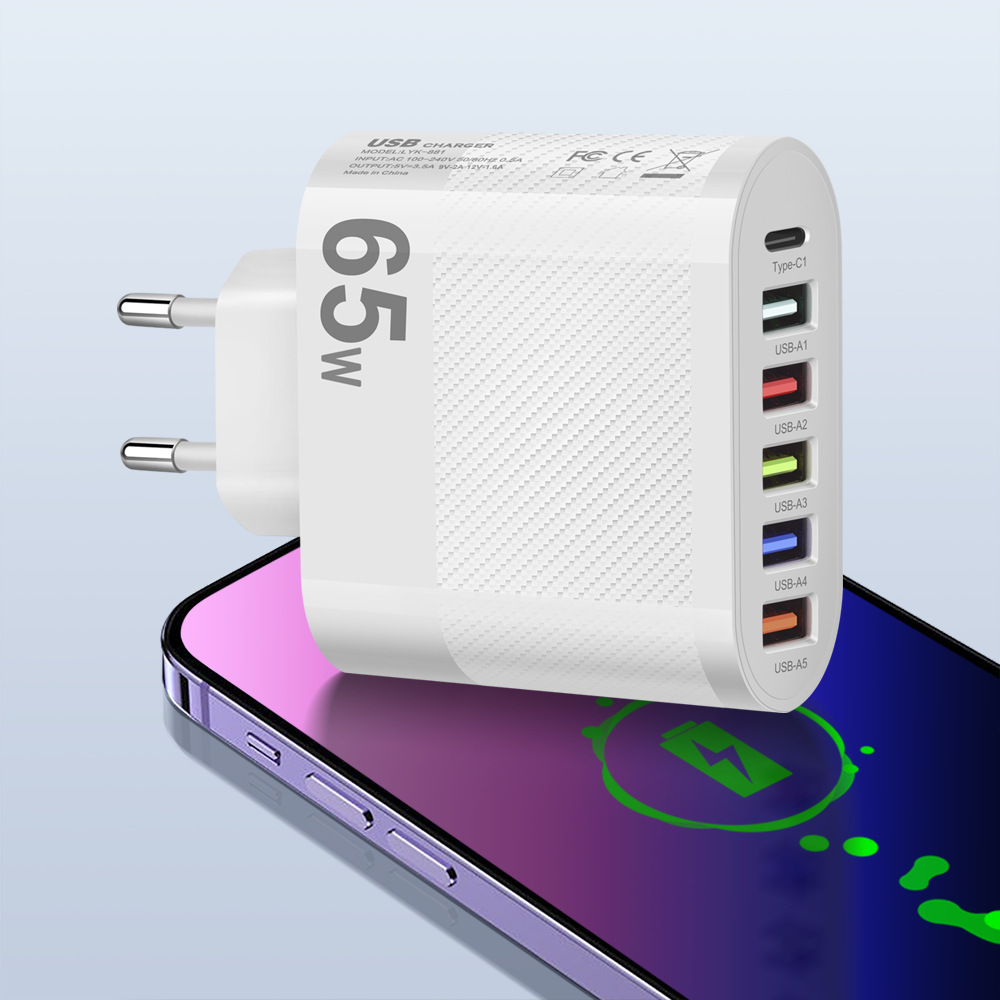 LYK-88165W6-PortUSBCharger5USB-AType-CastChargingWallChargerAdapterEUPlugUSPlugforiPhone12131414Prof-1994948-11
